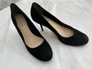 Dune Black Suede  Leather Stiletto Court Shoes Size 7 / 40 - Picture 1 of 8