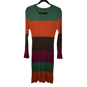 525 America Color Block Long Sleeve Dress Women's Medium - Picture 1 of 5