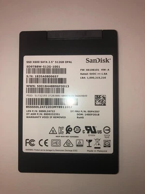 SanDisk X600 512 GB Internal 2.5 SD9TB8W-512G-1001 SSD - Tested - Guaranteed - Image 1 of 4