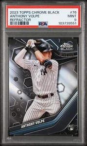 2023 Topps Chrome Black Refractor #76 Anthony Volpe Rookie PSA 9 - Picture 1 of 2