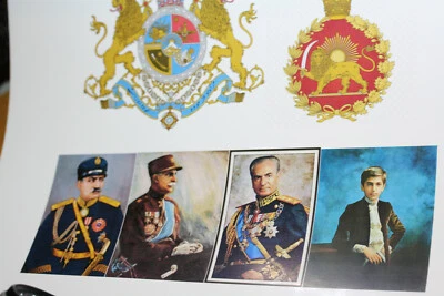 Retratos Pintados Reyes Pahlavi Cuadros Históricos Reimpresiones Enmarcado 8.5" x 11" Foto 1 de 4
