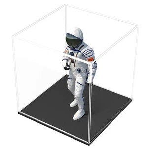 5x5x5 Inch Clear Acrylic Display Box with Black Base Cube Countertop Storage Box - Picture 1 of 6