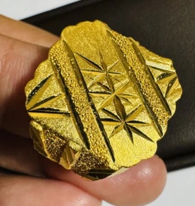 Solid 22C 22K 916 RING Gold Real Gold Mens Women's 8.5”- 9” 16mm 9.32g - Picture 1 of 24