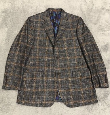 ETRO Milano Men’s US 42R Blazer Sport Coat Silk Wool Plaid Colorful Lined - Image 1 of 4