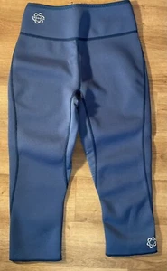 NWOT Zaggora Neoprene Wetsuit Thermo Fit Hot Yoga Workout Crop Pants Blue Large - Picture 1 of 7