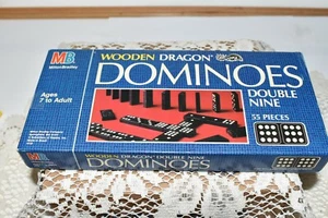 Vintage Dominos Wooden Dragon Milton Bradley 55 Piece 1983 Complete #4132 - Picture 1 of 5