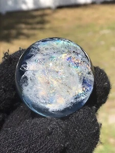 Glass Boro Marble Hand Made Rainbow Dichro Size 41mm Multi Color Art - Picture 1 of 17