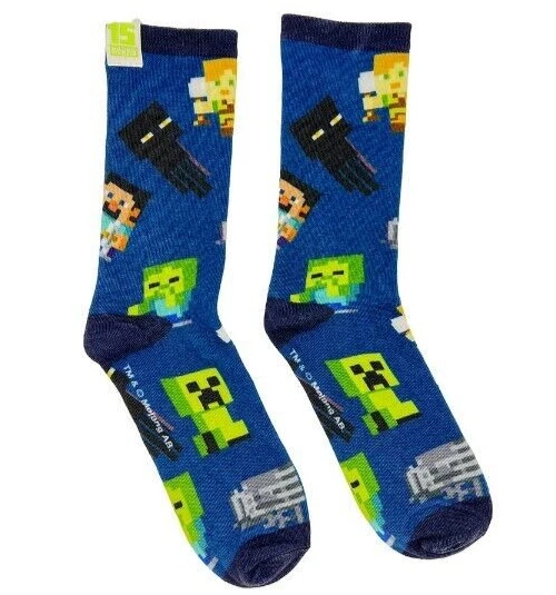 ~ Minecraft ~ Minecraft Socks Unisex Kids Size 10-14 ~ Bee Socks ~ - Image 1 of 1