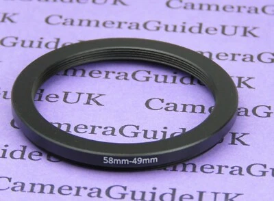 58mm to 49mm Male-Female Stepping Step Down Filter Ring Adapter 58mm-49mm  - Image 1 of 2