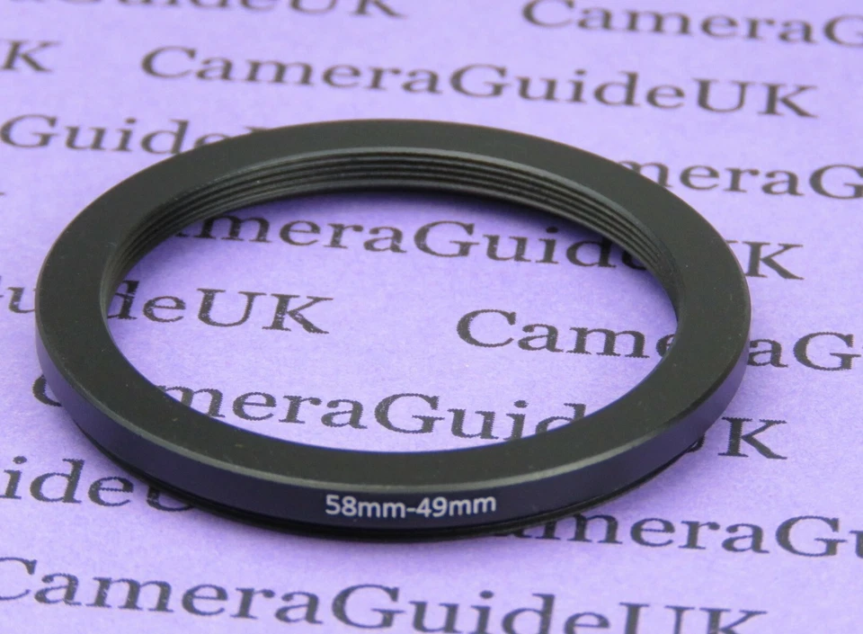 58mm to 49mm Male-Female Stepping Step Down Filter Ring Adapter 58mm-49mm  - Image 1 of 2