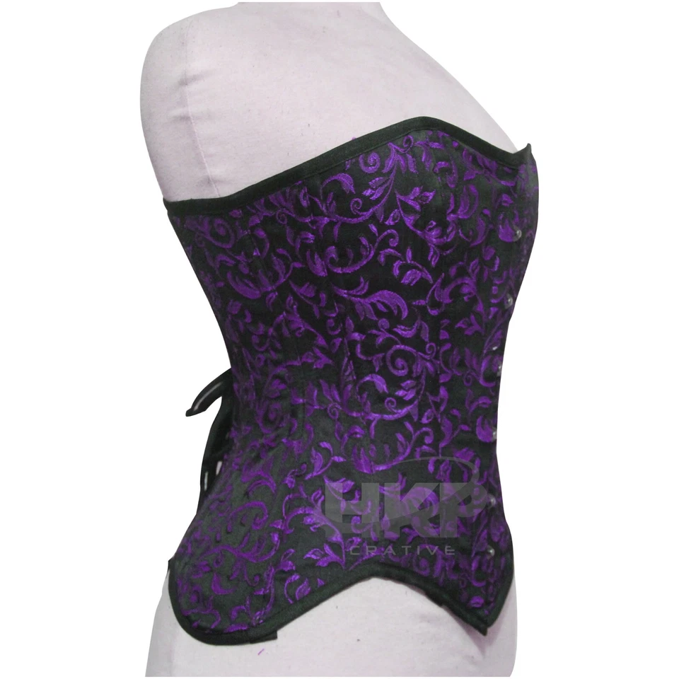 Corsé gótico brocado acero deshuesado sobre busto - Steampunk, entrenamiento de cintura, juegos con disfraces Foto 1 de 4
