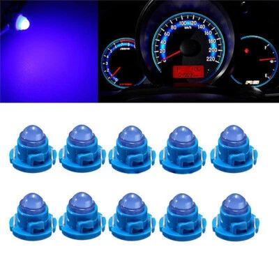 10x Blue T4.7 Neo Wedge LED Bulb Dash Climate Control Car Instrument Base Lights - Image 1 of 4