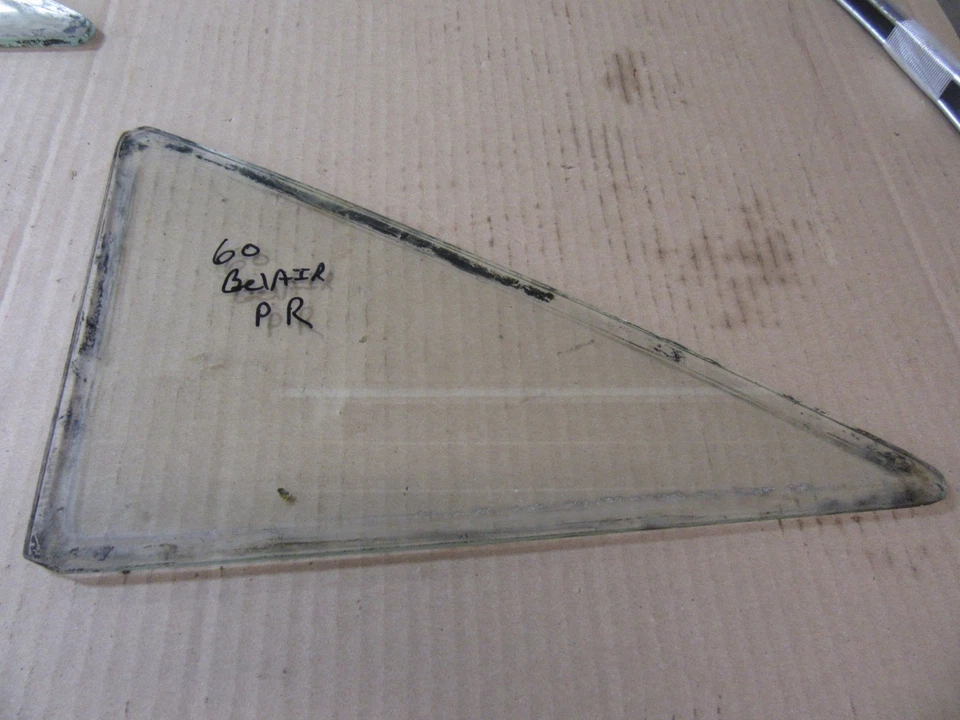 1959 1960 Chevrolet Impala Belair 4 door post sedan rear side window glass P - Image 1 of 1