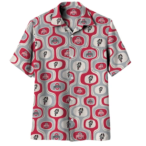 Wes and Willy Mens College Retro Cabana Boy Button Up Hawaiian Shirt Cover