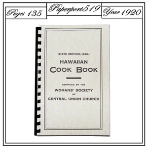 1920 Hawaiian Cook Book  135 Pages - Imagen 1 de 18