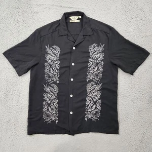 Da Vinci California Shirt Men XL Black Embroidered Super Soft Finish Loop Collar - Picture 1 of 13