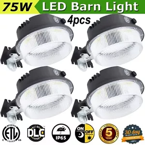 4 Pack 75W Dusk to Dawn LED Outdoor Security Lights with Photocell Area Lighting - Picture 1 of 12
