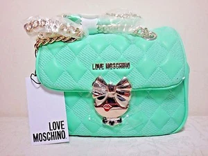 NWT Love Moschino hebilla acolchada Cuerpo cruzado convertible, verde - Imagen 1 de 8