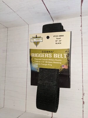 Tac Shield T33C-SMBK Men's Black Cobra 1.75" Riggers Belt - Size Small - Image 1 of 4