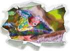 Chameleon from Madagascar Art Brush Effect - 3D-Look Paper Wall Tattoo Glue Up
