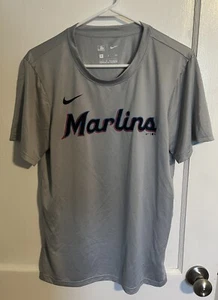 Miami Marlins graues Nike Dri Fit T-Shirt; Erwachsene Small - Bild 1 von 4