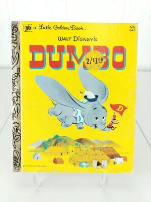 Vintage Little Golden Book Disney's Dumbo 1980 Rare Edition Children's Books - Image 1 of 4