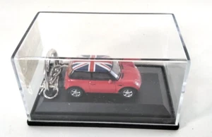 Mini Cooper 1:87 Scale Union Jack Diecast Red Car Keyring In A Case - Picture 1 of 6