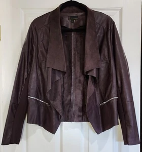 Buffalo i jeans Trista Jacket Open Front Faux Leather Moto Cut Women's M NWOT - Picture 1 of 7