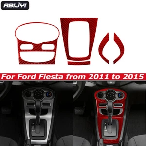 Red Console Central A/C Climate Panel Carbon Fiber Trim for Ford Fiesta 2011-15 - Foto 1 di 14