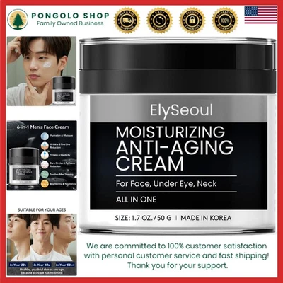 Crema facial coreana 6 en 1 para hombres cuidado de la piel antienvejecimiento hidratante facial para... Foto 1 de 4