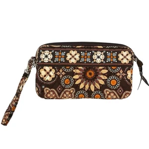 Handgelenktasche Clutch "CANYON" braun Vera Bradley Geldbörse innen Kartenetui Reißverschlusstasche - Bild 1 von 5