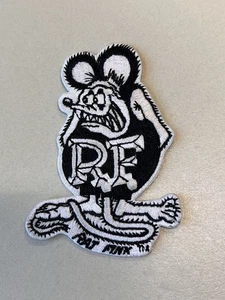 3.5” X 2.5” Rat Fink B&W Iron-On Patch - Picture 1 of 4