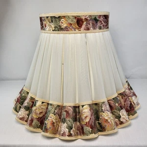 Vintage großer Lampenschirm 17" Plissee Chiffon Prinzessin Rock Lampenschirm dekorativ - Bild 1 von 24