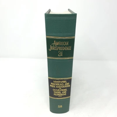 American Jurisprudence 2d Vol 58 NEWSPAPERS PERIODICALS PRESS 1989 W Supplement - Image 1 of 4