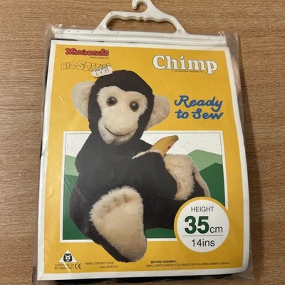 Vintage Cuddly CHIMP Soft Toy Sewing Kit - 14"/35cm - Ready Cut Minicraft - Rare - Image 1 of 3
