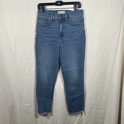 Madewell джинсы женщин 28 идеальный винтажный Jean прямой необработанный кромки джинсовой ткани - Изображение 1 из 4