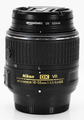 Lente Nikon AF-S DX Nikkor 18-55mm 1:3.5-5.6 G VR ll com filtro e tampas de extremidade - Imagem 1 de 4