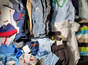 25 Pieces 6 to 24 Months Bodysuit Jumpsuit Shirts Pants Outfits (SOME NEW w/TAG) - Picture 1 of 24