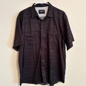 Hooey Habitat Shirt Mens XL SS Pearl Snap Western Rodeo Aztec Embroidered Black - Picture 1 of 7