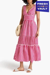 RRP€461 LORETTA CAPONI Maxi Dress Size M Striped Sleeveless Made in Italy - Imagen 1 de 6