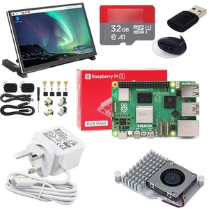 Raspberry Pi 5 8GB Starter Kit: 7'' Touchscreen Official UK PSU Active Cooler - Picture 1 of 11
