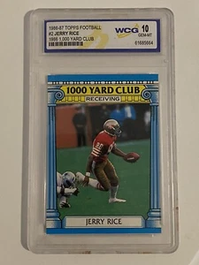 1000 yard club jerry rice 1987 topps card WCG graded 10 gem - Picture 1 of 2