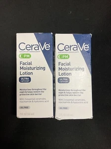 Lot Of 2 Cerave PM Facial Moisturizing Lotion 2 Oz Each - Picture 1 of 1