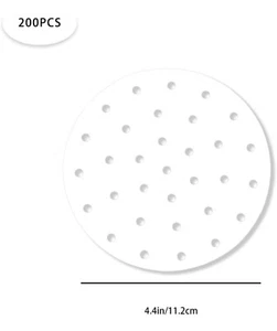 200pcs Air Fryer Disposable Non-Stick Baking Steamer Paper, Round  - Picture 1 of 7