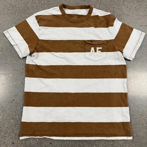 Single Stitch American Eagle Logo Striped T-Shirt - S - Picture 1 of 8
