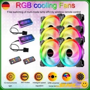 PC LED Case Fan RGB Aura Ventilateur de Boîtier Ventilateur 120mm avec Contrôleur 1-10pcs - Photo 1/21