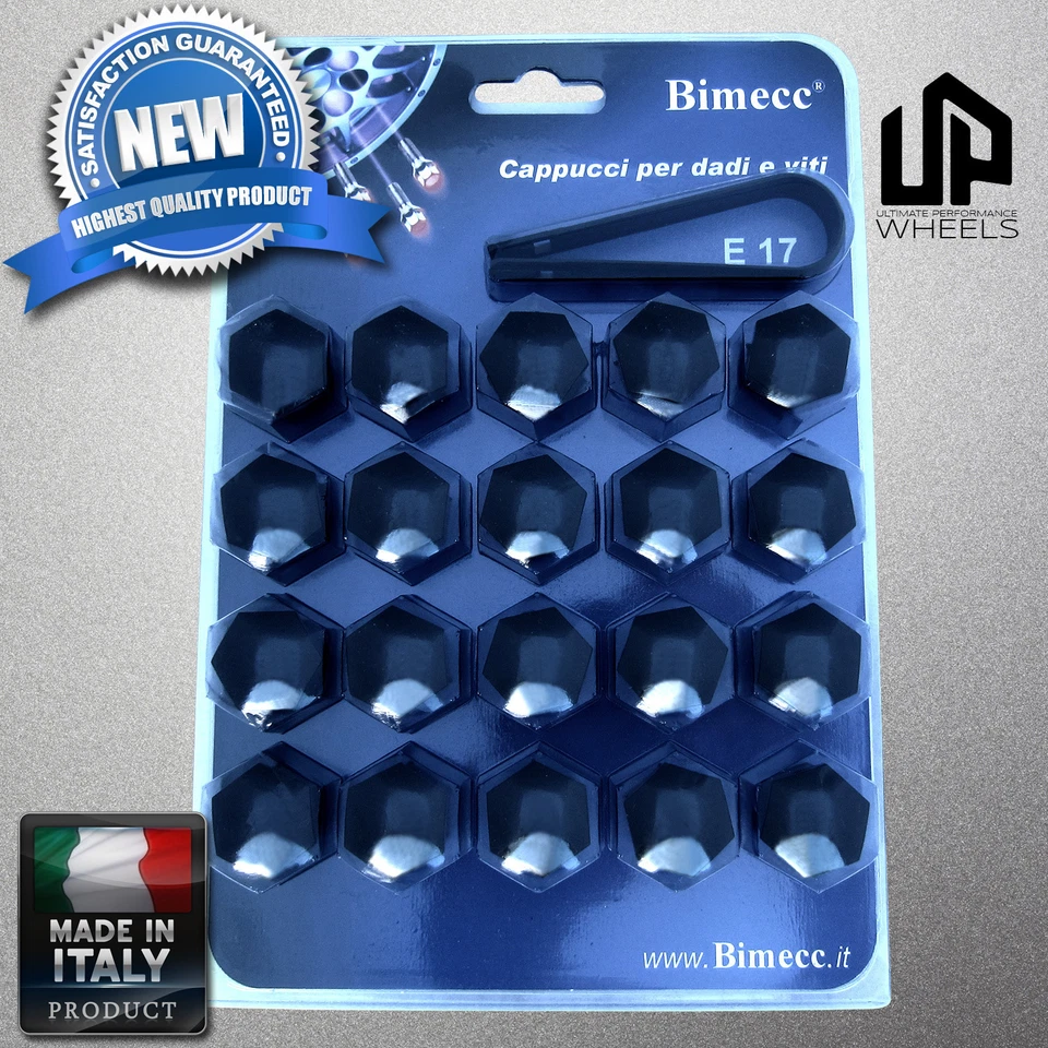 (20) Nuevas cubiertas hexagonales negras de 17 mm tuerca perno mini Cooper Clubman ruedas Italia Foto 1 de 1