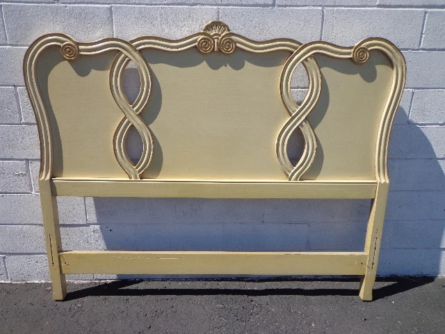 Headboard French Provincial Bed Vintage Bedroom Neoclassical Regency Furniture  - Image 1 of 4