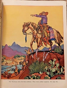 Vintage BOOK OF COWBOYS Old West Horse Great Illustrations!! 1936 Cow Art Ranch - Foto 1 di 12