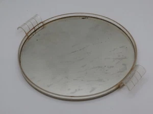 Mid Century Modern Round Vanity Dresser Tray Mirror Clear Acrylic Plastic - Picture 1 of 10